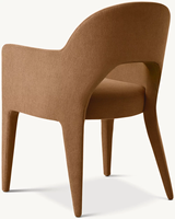 Fauteuil de salle à manger rembourré, chaise de salle à manger en tissu à dossier incurvé avec pieds coniques, chaise d'appoint moderne pour restaurant et maison