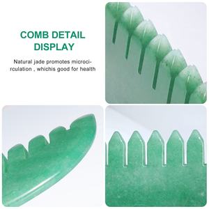 Cristal Guasha raspado peine cabeza meridianos Jade Piedra Rosa Cuarzo peine cuero cabelludo masaje Gua Sha peine Curvo - Product Image 3