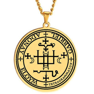 Collar con Colgante de Acero Inoxidable, Diseño de Michael Gabriel Raphael <span class=keywords><strong>Azrael</strong></span> Camael, Colgante Unisex Moderno, Cadena Lateral Clásica - Product Image 5