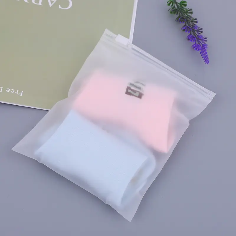 Custom Matte/Frosted Biodegradable Plastic Packaging Zipper Bags, T Shirt Swimwear Zip Lock Clothing Bags With Logo