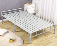 Lit en métal Xingyuan, lit en fer, design simple, chambre de location en dortoir, installation sans outil, pliable, pour bureau, chambre à coucher, meubles