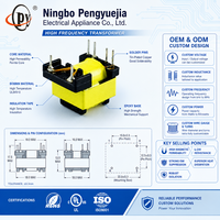 Transformateur abaisseur de tension personnalisé pour montage sur carte PCB, 10W, 110V vers 9V, haute fréquence, type EI, pour projets B2B et pour la vente en gros