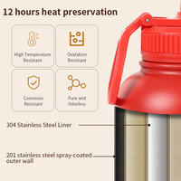 Bouteille d'eau portable 3-en-1 en acier inoxydable de 32 oz pour chiens et chats, avec récipient alimentaire, idéale pour les voyages en extérieur, qualité alimentaire