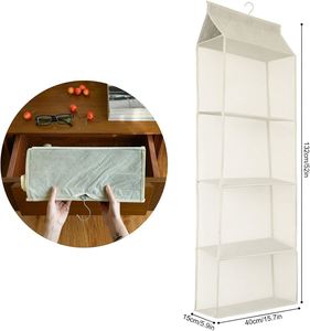 Classic Design Collapsible Fabric Storage Bag Transparent Visible Wardrobe Hanging Organizer for Carrying Purse & Clothes - Product Image 2