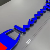 Caractères lumineux en néon en acrylique avec finition peinte en alliage d'aluminium usiné CNC, service personnalisé, modèle de marque AB Yakeli-01