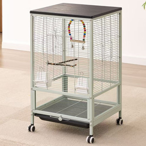 Grande Gabbia per Pappagalli Domestici Anti-schizzi con Barre Orizzontali Mobili, Facile da Arrampicare, Anti-fuga, Struttura in Metallo, Villa di Lusso - Product Image 1