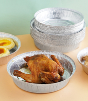 1000 Stück Einweg-Aluminiumfolienformen, 20 cm Rund, mit Papierdeckeln, Ideal zum Braten, Backen, Aufbewahren, Rösten, für Takeaway und Heißluftfritteuse