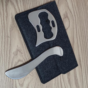 Set alat pijat kerokan Set gua sha baja tahan karat bentuk persegi 304 kelas medis Anti alergi baru alat Gym IASTM - Product Image 5