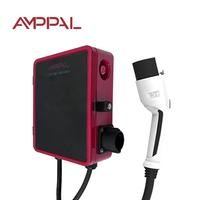 Amppal Nuevo Cargador de CA Comercial/Doméstico de 22/44kW IP54 con Ethernet/4G/WIFI, Estación de Carga EV Montada en Pared para Coche Eléctrico