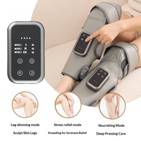 Masseur de jambes électrique à compression d'air avec chaleur - Machine de massage des mollets chauffante à 3 modes pour soulager la douleur et améliorer la circulation sanguine