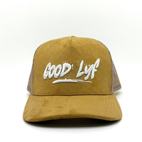 Casquette Trucker en Suède et Maille Premium, Casquette de Baseball à 5 Panneaux, Broderie de Logo Personnalisé, Snapback, Vente en Gros, Fabricant OEM ODM