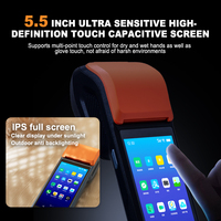 Android 11 5,5 pulgadas 2D QR escáner de código de barras POS PDA Terminal lector de código de barras de mano con impresora térmica todo en uno para negocios
