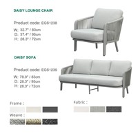 Ensemble de canapés d'extérieur en aluminium Express Garden, 5 pièces, résistant aux UV, en rotin PE durable, canapé de patio imperméable, villa, parc