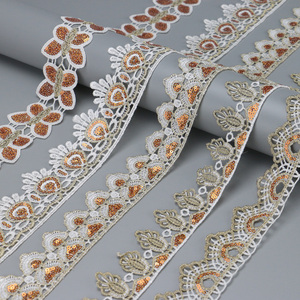 Tùy Chỉnh Thiết Kế Thân Thiện Với Môi OEKO-TEX Chứng Nhận Ribbon Vàng Trim Băng Màu Đen Phụ Kiện May <span class=keywords><strong>Sequin</strong></span> Thêu Ren Cho - Product Image 1