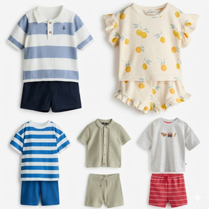 Lote Mixto de Conjuntos de Ropa para Niños: Camisetas, Chalecos y Vestidos (0-12 Años) - Modelo 2026.4 - Listo para Enviar a Otros Países - Product Image 1