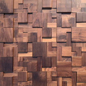 Nouveau style chinois salon TV fond panneau mural mosaïque noir <span class=keywords><strong>noyer</strong></span> panneau de <span class=keywords><strong>bois</strong></span> décoratif insonorisé diffuseur panneaux muraux - Product Image 5