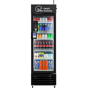 Distributeur automatique de boissons froides compact sans congélateur Haha Vending AI DC360 Combo avec paiement automatique, autoportant, noir - Product Image 1