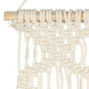 W2B VidaXL eco-friendly macramè appendi da parete in cotone bianco medio intarsi decorativi scandinavo stile bohémien per vivere in Rattan - Product Image 3