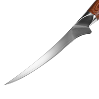 Couteau à désosser et à fileter luxueux, haute dureté, extra-affûté, 9Cr18Mov, acier composite 3 couches, ambidextre, passe au lave-vaisselle, 7 pouces