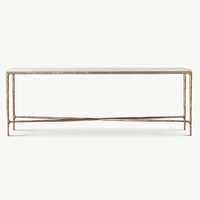 Table console en métal de style américain moderne personnalisée Rhoohill pour salon, table d'entrée de style campagnard français avec marbre