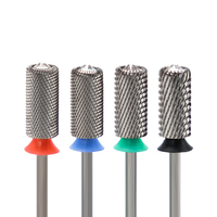 Foret à ongles en carbure à coupe R en cristal à grand baril polisseuse à cuticules cylindrique pour vernis à gel fraises rotatives de haute qualité pour ongles