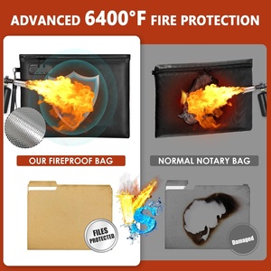 Bolsa de almacenamiento de seguridad con cierre de cremallera, bolsa impermeable para documentos ignífugos, organizador para gestión de <span class=keywords><strong>archivos</strong></span> de pasaporte en efectivo - Product Image 4