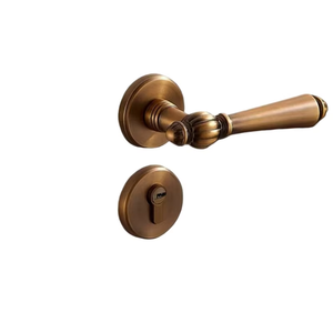 Modern Zinc Alloy Gold Polished Sliding Door <b>Handle</b> with <b>Lock</b> for Villa and Hotel Main Doors - Product Image 1