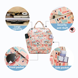 Zaino <span class=keywords><strong>per</strong></span> Pannolini Portatile in Poliestere con Stampa Floreale e Cartoni Animati <span class=keywords><strong>per</strong></span> <span class=keywords><strong>Neonati</strong></span>, Essenziali <span class=keywords><strong>per</strong></span> Mamme, Vendita all'Ingrosso dalla Cina - Product Image 6