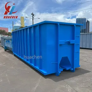 Huachen Factory OEM Mild Steel Heavy Duty Outdoor Waste Recycling Steel Roll On Roll Off Container Hook Lift Container