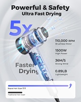 Sèche-cheveux électrique haut de gamme BLDC 110000 tr/min, 200 millions d'ions négatifs, moteur sans balais haute vitesse, sèche-cheveux professionnel