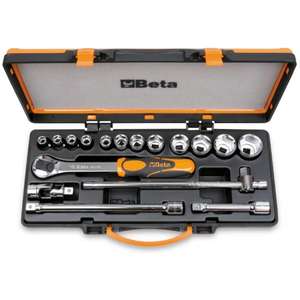 BETA - 009200933 Set with 12 sockets and 5 accessories - EAN 8014230106649 <b>RATCHET</b> AND SOCKET SETS <b>1</b>/<b>2</b>" - Product Image 1
