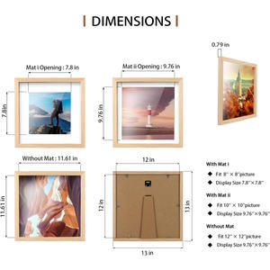 Marcos de Fotos de MDF de 4x6, 5x7, 8x10, 11x14 y 12x16 Pulgadas, Diseño Clásico de Madera para Montaje en Pared y Exhibición de Sobremesa - Product Image 2