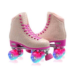 Chaussures de patin de hockey à roulettes pour enfants personnalisées Quad clignotantes rétractables réglables professionnelles patins à <span class=keywords><strong>roues</strong></span> lumineuses <span class=keywords><strong>4</strong></span> légers - Product Image 2