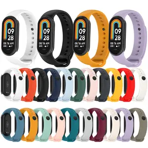 Nieuwkomers Xiaomi Mi Band 8 Kleurrijke Siliconen Smart Sportarmband Polsbandjes Metalen Kop