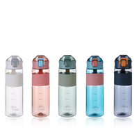 Gobelet d'eau de sport en plastique de 28 oz avec marquages horaires, mesurez et fixez vos objectifs de consommation d'eau en déplacement, idéal pour la salle de sport, en voiture