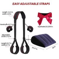 Arnés de posición Cuello a tobillo Muslo Cuff Fetish Esposas Blindfold BDSM Sex Bondage Restricciones Set con rampa inflable Almohada