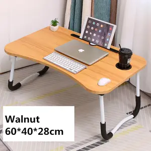 Support pour ordinateur Portable, pièce de bureau, Table Portable pour gagner de l'espace, avec support pour gobelets