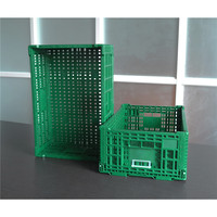 Boîte de rangement pliable en plastique PP 600*400*220 mm, caisse de déménagement, panier, conteneurs empilables en maille pour fruits et légumes