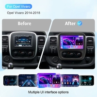 Lecteur DVD de voiture Android 11 Rhythm 9 pouces avec écran tactile, navigation GPS, Carplay, BT, WiFi, radio FM pour Opel Vivaro 2014-2018