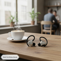 Écouteurs intra-auriculaires sans fil Sport+ True Wireless pour l'entraînement, contrôle tactile, appels clairs, autonomie de 10 à 15 heures