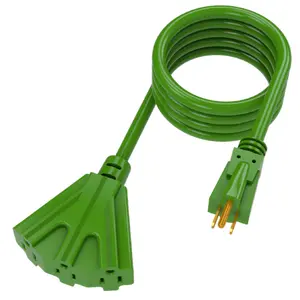 America outdoor Power Extension leads plug 3 cables used in South America Colombia market 15A 125V