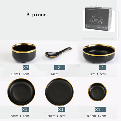 juego negro de 9 piezas