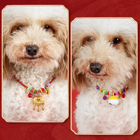 Collier pour animaux de compagnie de style chinois avec clochette, en corde rouge nouée, pour chien et chat, accessoire de festival