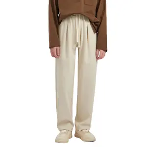 2023 yeni basit erkek Sweatpants rahat gevşek erkek geniş bacak düz pantolon