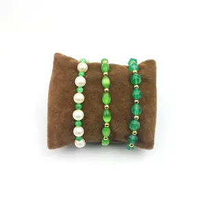 CH-HDT0466 Colorful Nature Stone/Pearl/Copper Bead Bracelet,Elastic Thread Bracelet,Handcraft Stone Bead Jewelry Wholesale