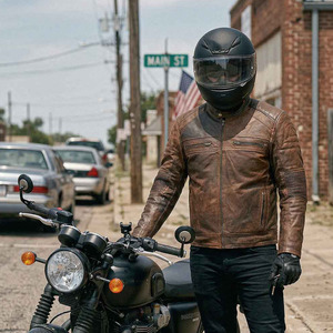Chaqueta de Cuero para Motociclismo y Carreras, Hecha a Medida, Ropa Deportiva para Hombre, Chaqueta de Motociclista de Cuero Genuino de Alta Calidad - Product Image 2