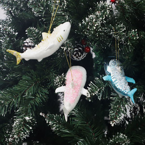 Mới Thủy Tinh Cá mập Mặt dây chuyền giáng sinh phổ biến thủy tinh trang trí Xmas trang trí trong nhà nhà Cây giáng sinh trang trí - Product Image 4