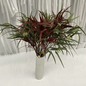 Feuilles de saule artificielles à longues tiges 54 pouces en caoutchouc souple pour décoration de mariage - Product Image 3