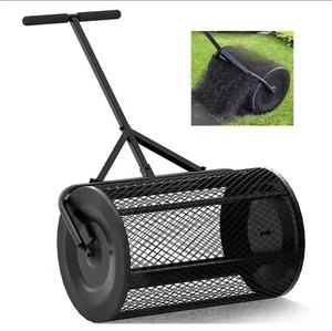 <strong>Lawn</strong> and Garden Roller with Side Latches Steel Mesh Basket for Spreading Manure <strong>Topsoil</strong> - Product Image 1