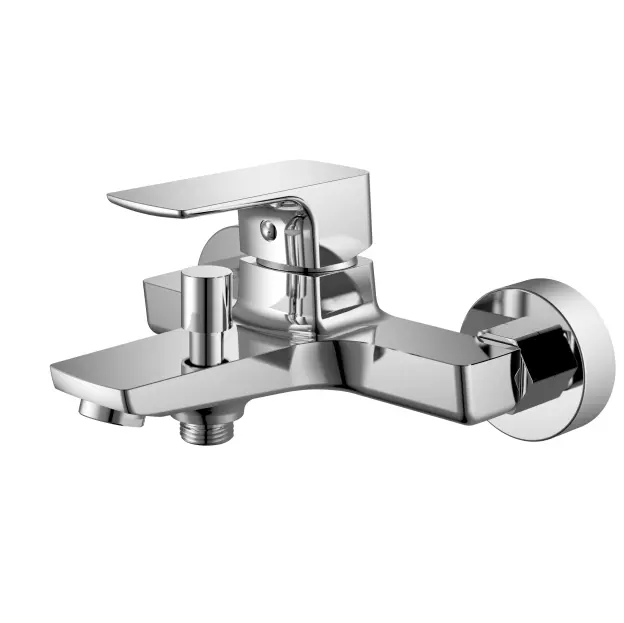 OEM Manufacturer Supply Lavatory Chrome Geometric Brass Faucet Wall Mounted Bath Sanitary Bathroom Bath Shower Mixer